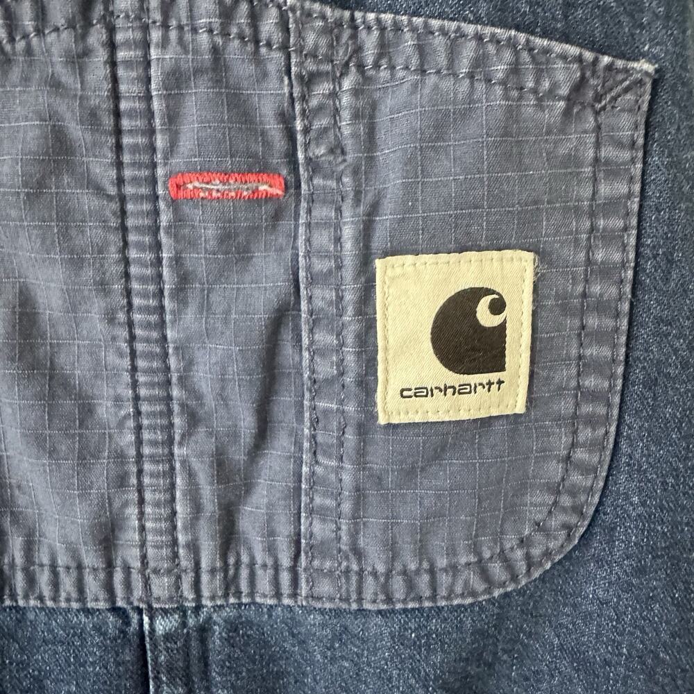 Carhartt Work In Progress WiP Women’s XS Alma Blue Bib Overalls Straight Leg EUC - Picture 6 of 13